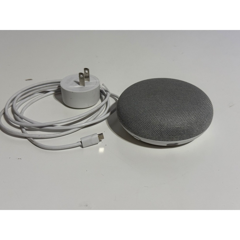 Google Home Mini H0A 1st Gen Smart Speaker Chalk Gray Fabric Voice Assistant
